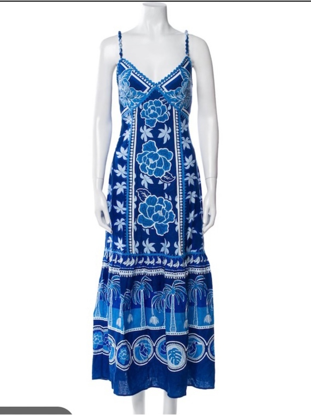 Caroline Constas Printed Blue Dress